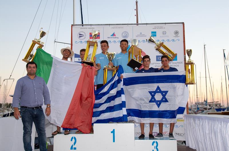 420 Open Men Medallists at the 420 Open European Championships in Athens photo copyright Nikos Alevromytis / AleN taken at Nautical Club of Tzitzifies Kallithea and featuring the 420 class