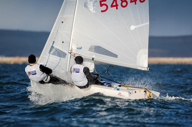 Alex Smallwood and Ross Thompson, 420, GBR 55015 photo copyright Paul Wyeth / www.pwpictures.com taken at Weymouth & Portland Sailing Academy and featuring the 420 class