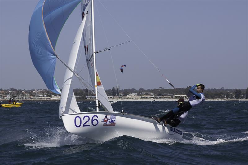 420 World Championship at Fremantle day 1 photo copyright Bernie Kaaks taken at Fremantle Sailing Club and featuring the 420 class