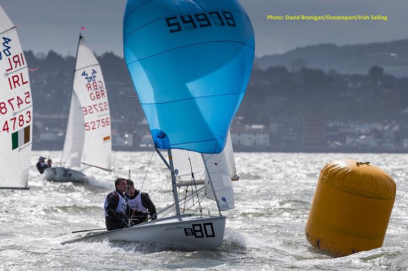 Irish Volvo Youth Sailing Nationals at Dun Laoghaire day 1 photo copyright David Branigan / Oceansport taken at Royal St George Yacht Club and featuring the 420 class