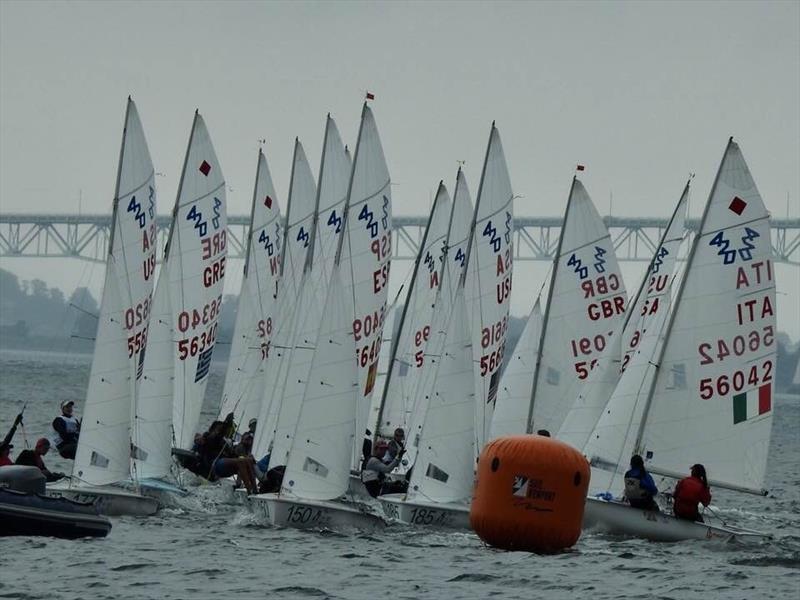 Plenty to be gained or lost at marks during the 420 Worlds at Newport, Rhode Island photo copyright Mike Cattermole taken at Sail Newport and featuring the 420 class