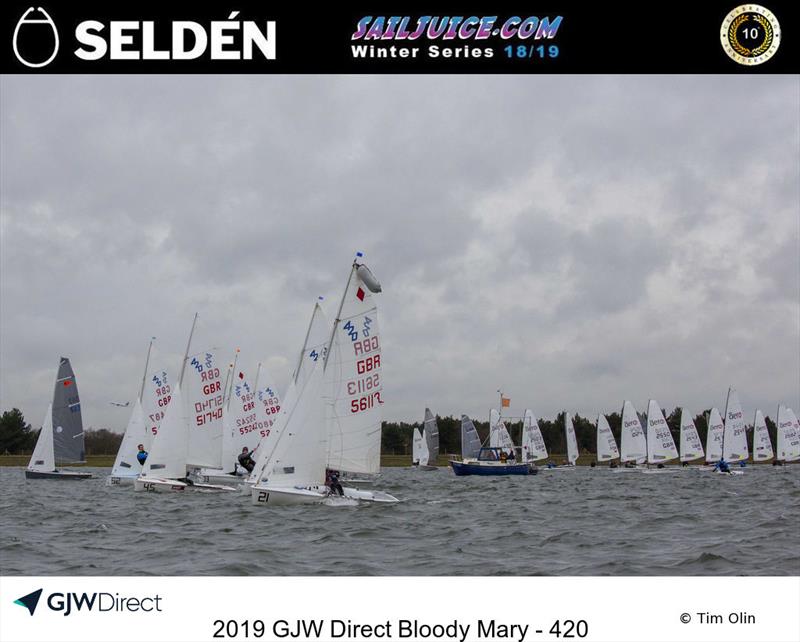 GJW Direct Bloody Mary 2019 photo copyright Tim Olin / www.olinphoto.co.uk taken at Queen Mary Sailing Club and featuring the 420 class