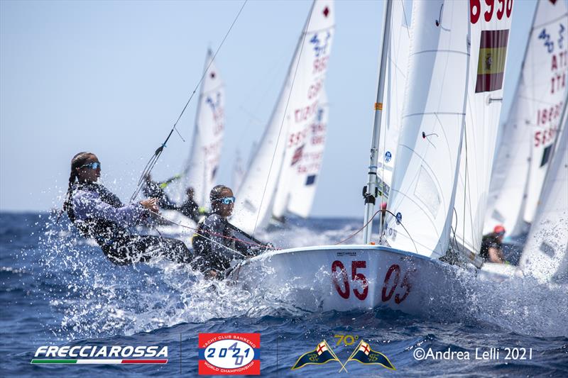 Superb sailing conditions on day 5 of the 420 Worlds at San Remo photo copyright Andrea Lelli taken at Yacht Club Sanremo and featuring the 420 class