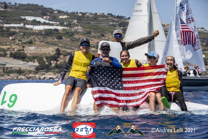 3 gold medals for USA at the 420 Worlds at San Remo photo copyright Andrea Lelli taken at Yacht Club Sanremo and featuring the 420 class