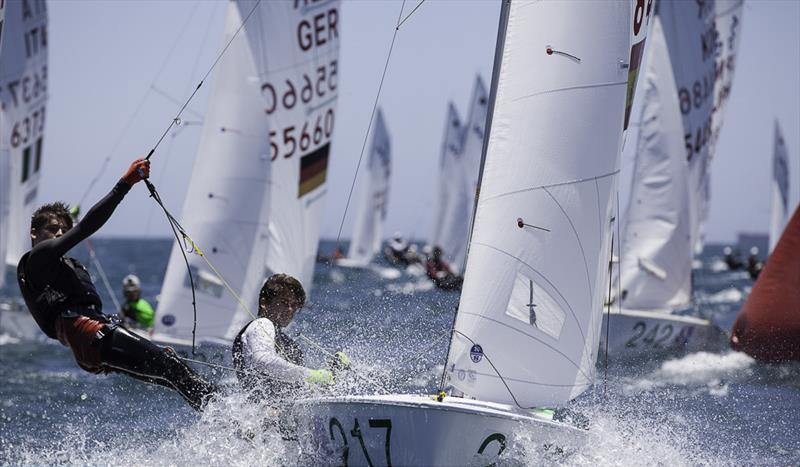 Pol Marsans/Alex Marsans (ESP) on day 2 of the 420 World Championship at Fremantle photo copyright Bernie Kaaks taken at Fremantle Sailing Club and featuring the 420 class