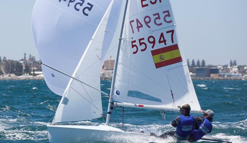 Carlos Balaguer and Antoni Massanet (ESP-55947) – 420 World Championship photo copyright Bernie Kaaks taken at Fremantle Sailing Club and featuring the 420 class