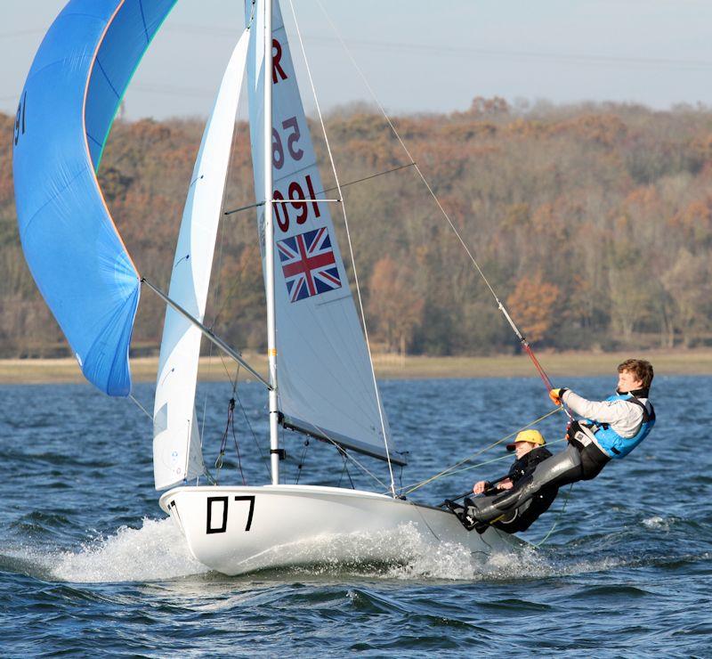 Bertie Fisher and Charlie Bacon in the 420 End of Season Championship at Grafham Water photo copyright Richard Sturt taken at Grafham Water Sailing Club and featuring the 420 class