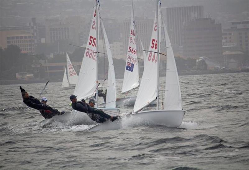 420s racing on the Derwent the day Hobart was shrouded by bushfire smoke - 420 Australian Championship photo copyright Penny Conacher taken at  and featuring the 420 class