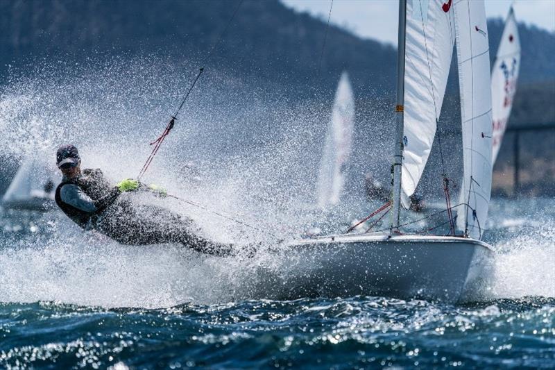 Finn Jones and Hamish Vass (NSW) are racing their 420 - Day 2, Australian Sailing Youth Championships 2019 photo copyright Beau Outteridge taken at Royal Yacht Club of Tasmania and featuring the 420 class