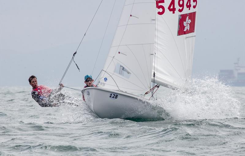420 power reach. Duncan Gregor and Matthew Clark. Hong Kong Raceweek 2019 photo copyright RHKYC / Guy Nowell taken at Royal Hong Kong Yacht Club and featuring the 420 class