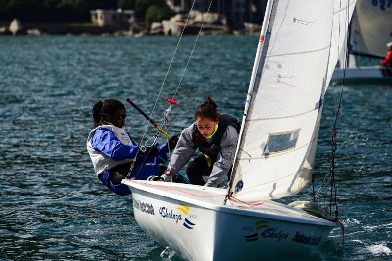 Elisa Falcon and Jodie Plakkies sailing very well on their 420 - Admirals' Regatta 2019 - photo © Alec Smith / www.imagemundi.com/