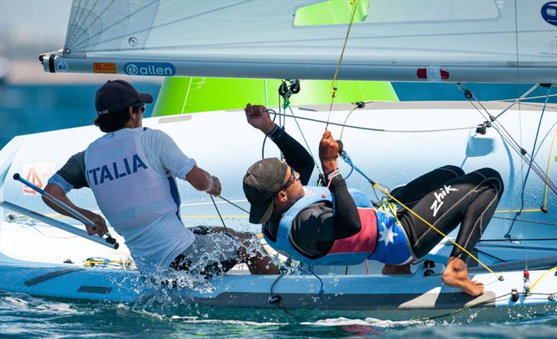 Italians on a balancing act  - 2019 420 World Championship photo copyright Osga - João Ferreir taken at Vilamoura Sailing and featuring the 420 class