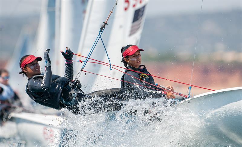 420 Women racing on day 2 - 2019 420 World Championship photo copyright Osga - João Ferreir taken at Vilamoura Sailing and featuring the 420 class