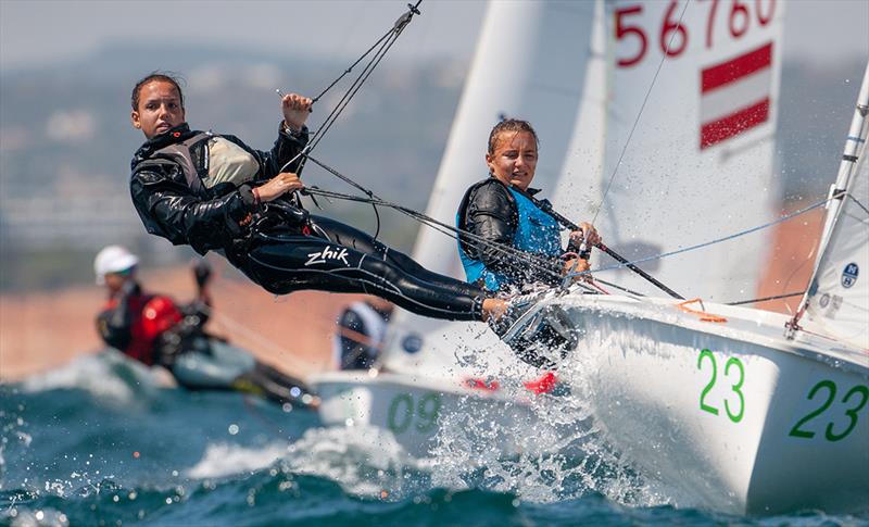 Louise Madranger/Flavie Arnaud (FRA) racing in U17  - 2019 420 World Championship - photo © Osga - João Ferreira 