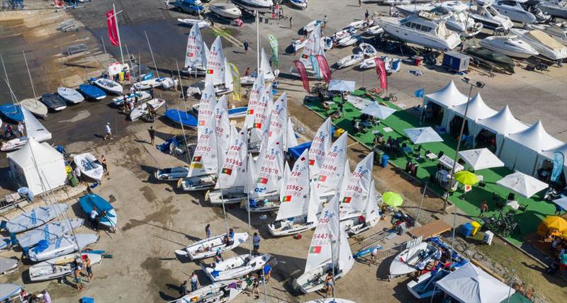 Waiting for wind on day 5 at the 420 World Championship photo copyright Osga - João Ferreir taken at Vilamoura Sailing and featuring the 420 class