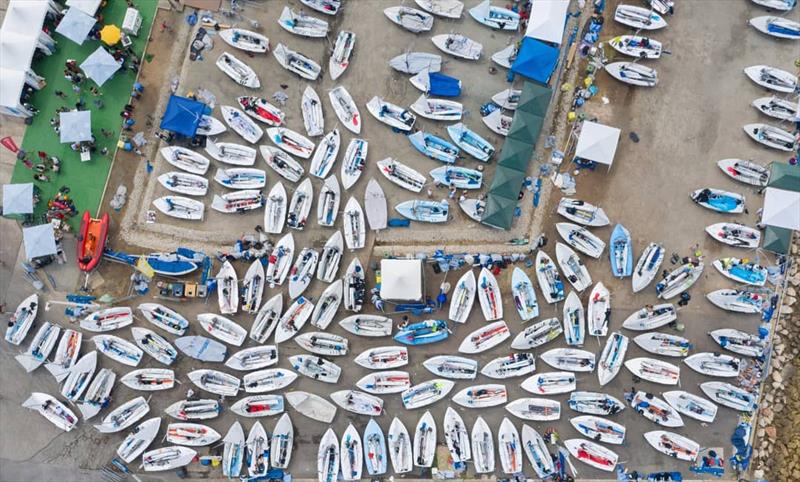 Waiting for wind on day 5 at the 420 World Championship photo copyright Osga - João Ferreir taken at Vilamoura Sailing and featuring the 420 class