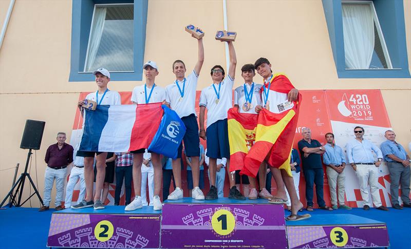 420 U17 Open Podium - 2019 420 World Championship photo copyright Osga - João Ferreir taken at Vilamoura Sailing and featuring the 420 class