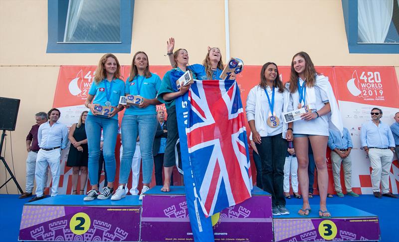 420 Women Podium - 2019 420 World Championship photo copyright Osga - João Ferreir taken at Vilamoura Sailing and featuring the 420 class