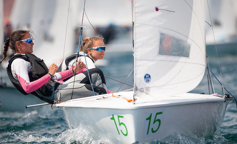 Neus Ballester/Andrea Perello (ESP 56769) win Women U17 - 2019 420 World Championship photo copyright Osga - João Ferreir taken at Vilamoura Sailing and featuring the 420 class