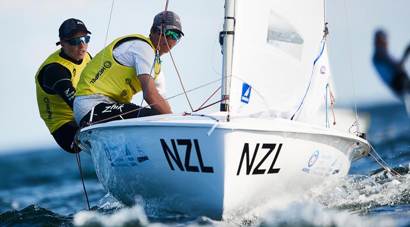 Seb Menzies and Blake McGlashan (NZL) - 420 - Day 5 - 2019 Hempel Youth Sailing World Championships, Gdynia, Poland - photo © Robert Hajduk / World Sailing