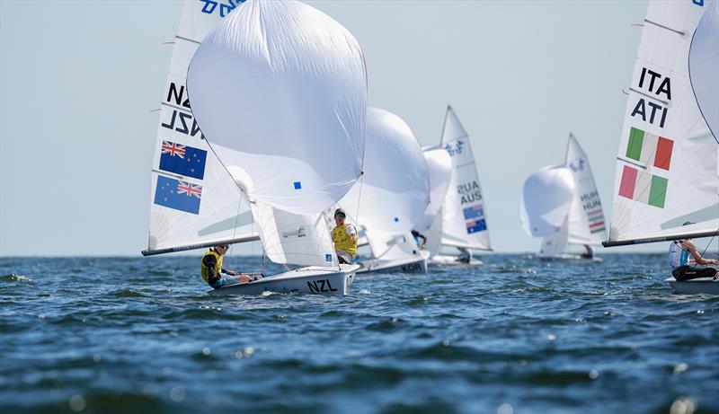 Seb Menzies and Blake McGlashan (NZL) - Day 5 - 420 - 2019 Hempel Youth Sailing World Championships, Gdynia, Poland photo copyright Jacek Kwiatkowski / World Sailing taken at  and featuring the 420 class