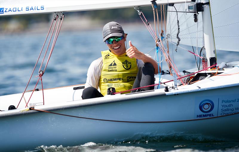 Seb Menzies and Blake McGlashan (NZL) - Day 5 - 420 - 2019 Hempel Youth Sailing World Championships, Gdynia, Poland photo copyright Jacek Kwiatkowski / World Sailing taken at  and featuring the 420 class