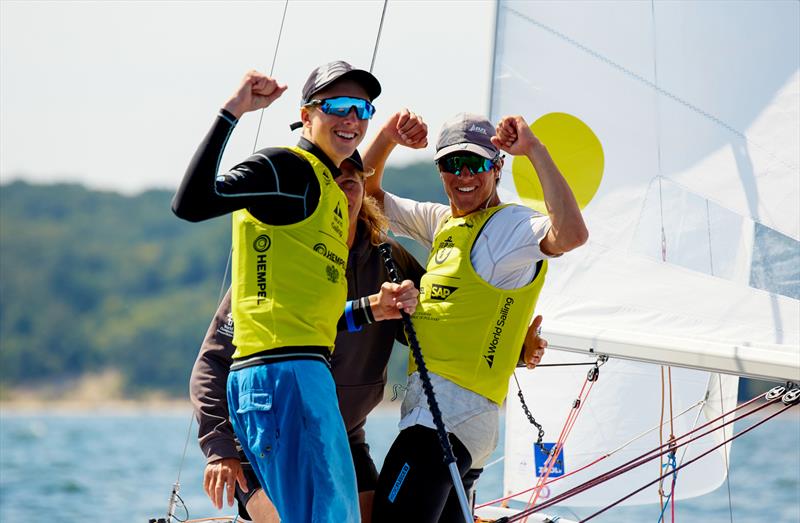 Seb Menzies and Blake McGlashan (NZL) - 420 - Day 5 - 2019 Hempel Youth Sailing World Championships, Gdynia, Poland photo copyright Jacek Kwiatkowski / World Sailing taken at  and featuring the 420 class