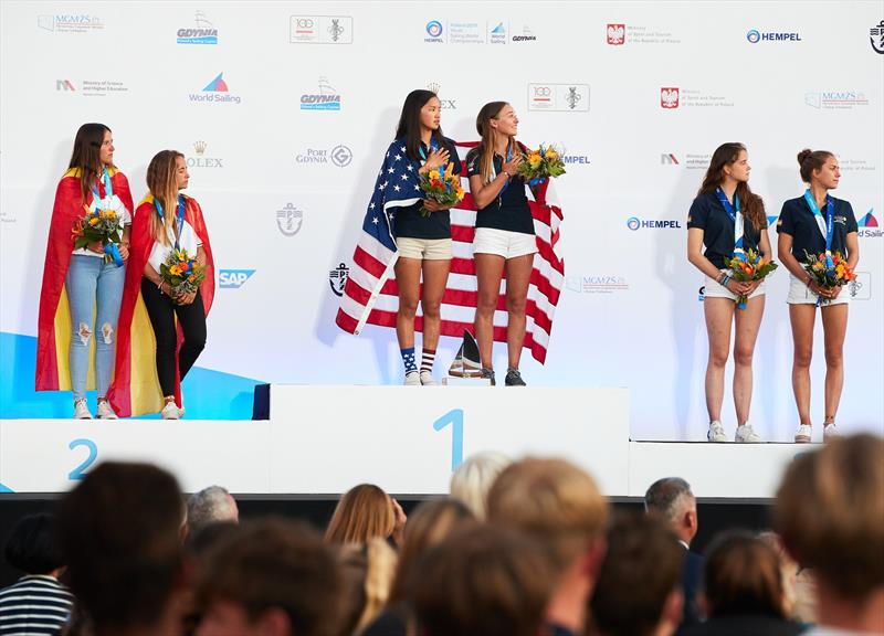 420 - Women - Hempel Youth Sailing World Championships Day 5 photo copyright Jacek Kwiatkowski / World Sailing taken at  and featuring the 420 class