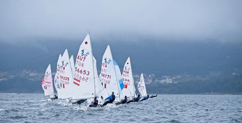 420 U17 fleet heading downwind on day 1 - 420 Junior European Championship 2019 photo copyright Event Media taken at  and featuring the 420 class