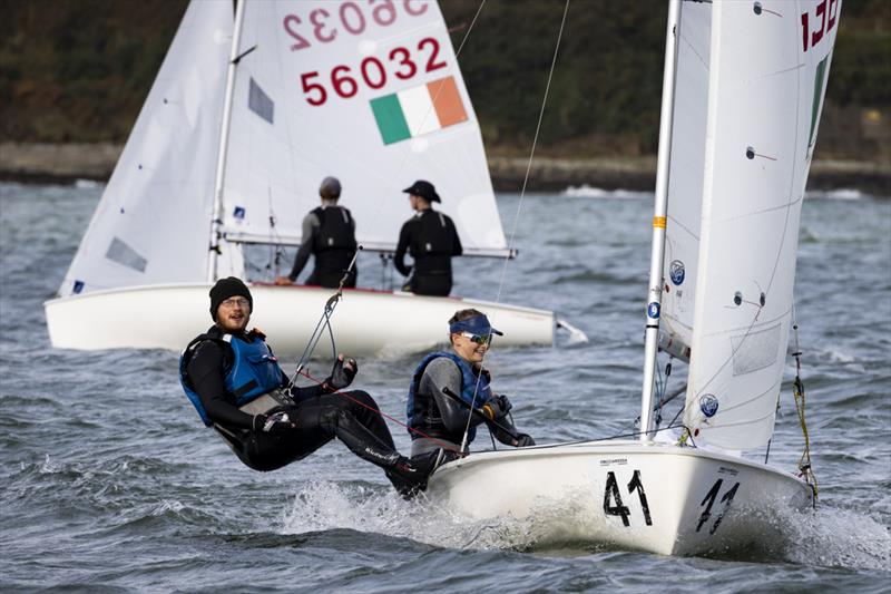 Investwise Irish Sailing Youth Nationals on Cork Harbour day 1 photo copyright David Branigan / Oceansport taken at Royal Cork Yacht Club and featuring the 420 class