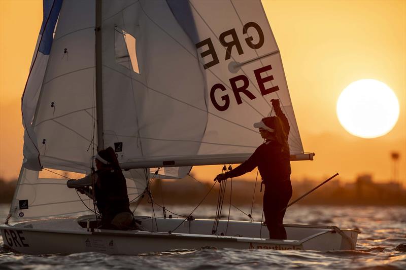 Day 1 of the Youth Sailing World Championships presented by Hempel photo copyright Sander van der Borch / Oman Sail taken at Oman Sail and featuring the 420 class