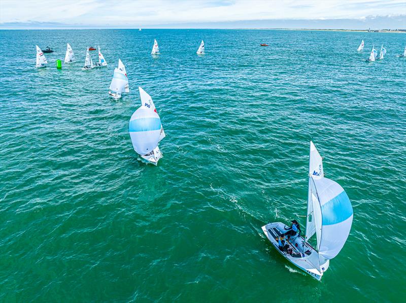 Nicola Hume / Daniella Wooldridge (NZL)  - Girls 420  - Allianz Youth World Sailing Championships - Day 2 - The Hague - July 2022 photo copyright Sailing Energy / World Sailing taken at Jachtclub Scheveningen and featuring the 420 class