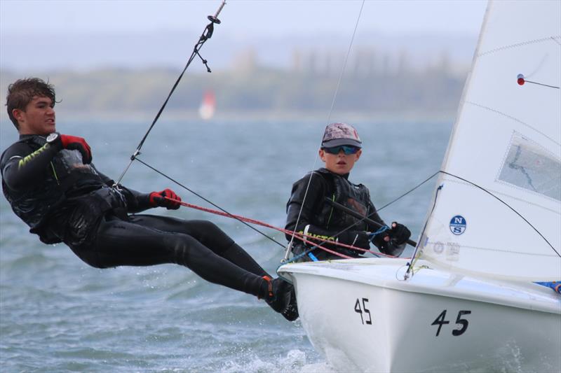 Harry George and Ralph Cawthorne during the 420 GP7 at Itchenor photo copyright Jon Cawthorne taken at Itchenor Sailing Club and featuring the 420 class