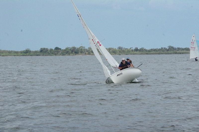 Nicholas Meijer and Riley Everett are sailing Giacomo (sail number 56542) at the 2023 Australian 420 Championship photo copyright Jeanette Severs taken at Metung Yacht Club and featuring the 420 class