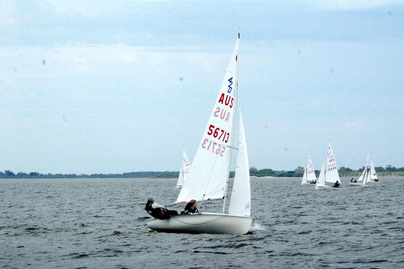 Last year's 420 National Championships runners-up, Hanako Tomoshima and Grace Morrow, from NSW, are in first place, on 26 points after day 2 at the 2023 Australian 420 Championship photo copyright Jeanette Severs taken at Metung Yacht Club and featuring the 420 class