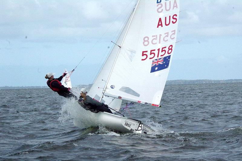 Kristen Koutsimpiris and Jessica Lowe were competing in the female and youth categories of the 2023 Australian 420 Championship photo copyright Jeanette Severs taken at Metung Yacht Club and featuring the 420 class