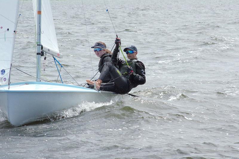 Olivia Cameron and Lilly Fogarty competing for the Female title of the 2023 National Championships. They were runners-up - 2023 Australian 420 Championship photo copyright Jeanette Severs taken at Metung Yacht Club and featuring the 420 class