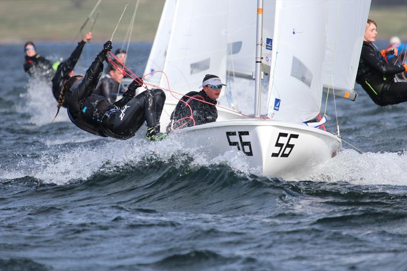 Ellie Creighton and Bea Greenfield during the British 420 Inlands at Rutland photo copyright Jon Cawthorne taken at Rutland Sailing Club and featuring the 420 class