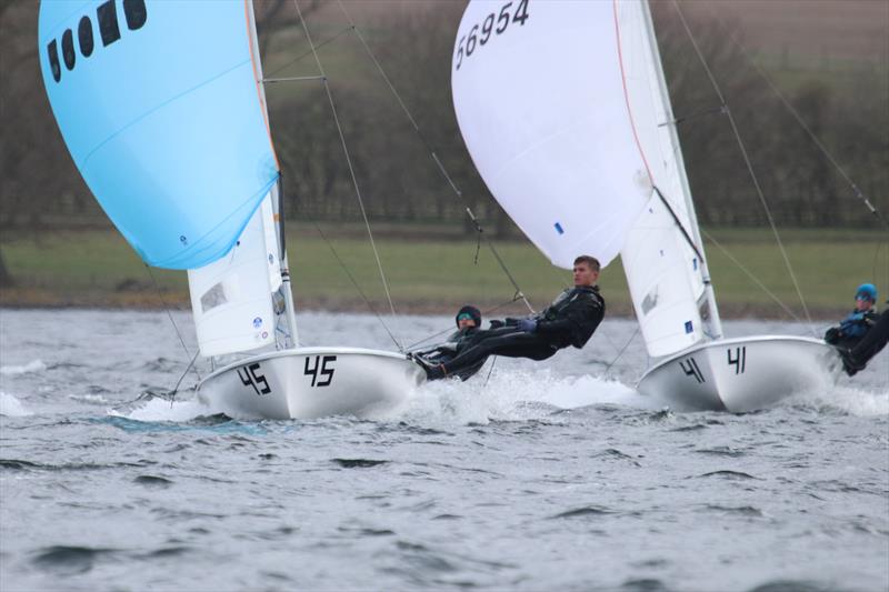 Harry George and Ralph Cawthorne during the British 420 Inlands at Rutland photo copyright Jon Cawthorne taken at Rutland Sailing Club and featuring the 420 class