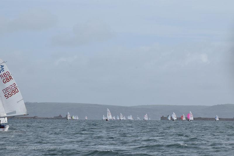Sailing through harbour entrance during the 2023 RYA Youth National Championships at the WPNSA - photo © Sophie Ayres photography