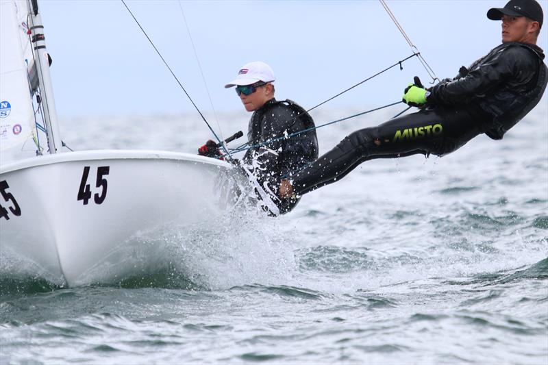 Harry George and Ralph Cawthorne during the Vaikobi British International 420 Class Nationals at Plas Heli photo copyright Jon Cawthorne  taken at Plas Heli Welsh National Sailing Academy and featuring the 420 class