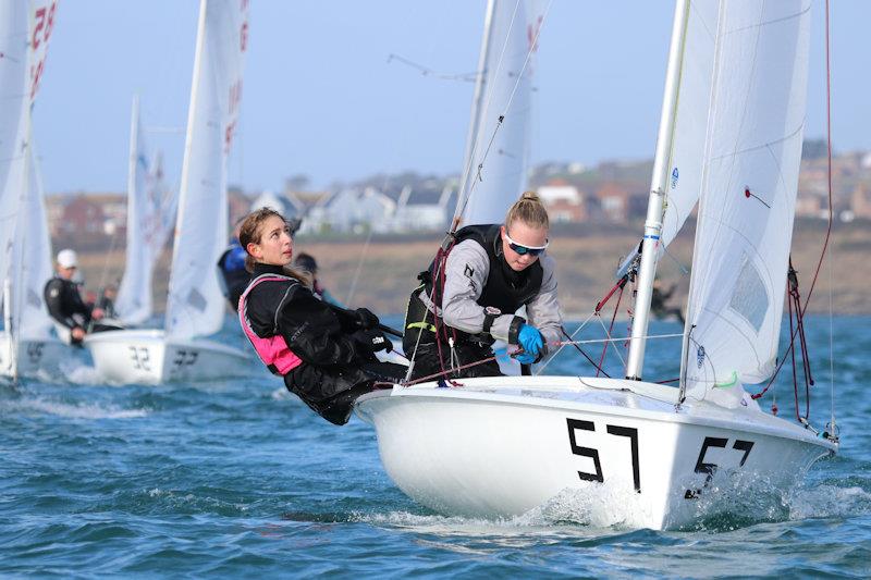 Top female team, Noa Moskovitch and Gabs Burlton, in the 420 Winter Championship at Weymouth - photo © Jon Cawthorne