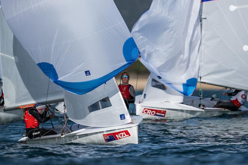 Tessa Clinton and Amelia Higson (NZL) - Day 4 - Girls 420 - Youth Sailing Championships - December 18 2025 - Vilamoura - photo © Nuno Fortinho Mendes