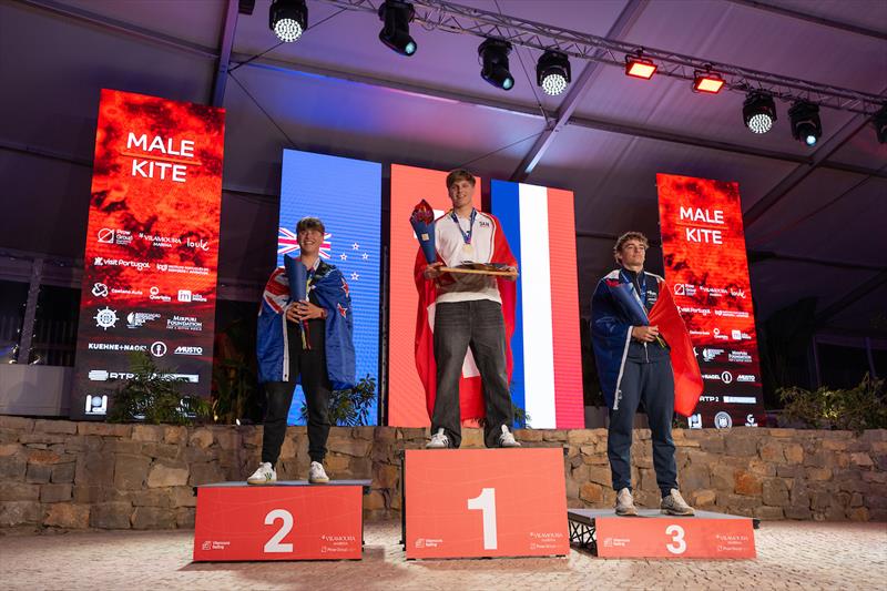 Silver medalist - Toby Wigglesworth (NZL) - Boys Kite - Day 5 - Youth Sailing Championships - December 19, 2025 - Vilamoura photo copyright Nuno Fortinho Mendes taken at Vilamoura Sailing and featuring the 420 class