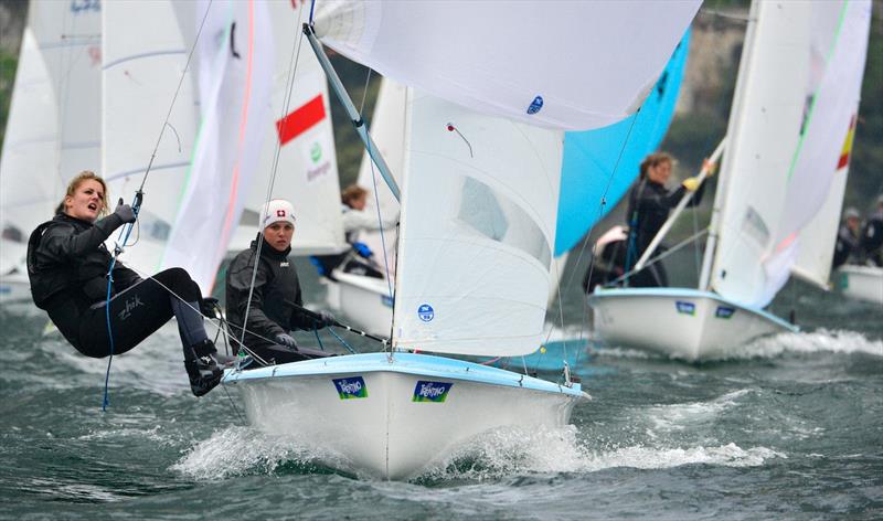 Garda Vela Trentino EUROSAF Champion Sailing Cup day 1 photo copyright Roberto Vuilleumier taken at Vela Garda Trentino and featuring the 470 class