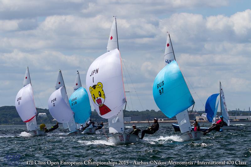 Ai Kondo Yoshida/Miho Yoshioka (JPN) on day 2 of the 470 Europeans at Aarhus, Denmark photo copyright Nikos Alevromytis / International 470 Class taken at Sailing Aarhus and featuring the 470 class