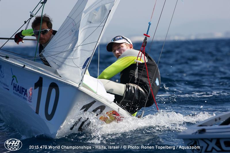 Ferdinand Gerz/Oliver Szymanski (GER10) on day 4 of the 470 Worlds in Haifa - photo © Aquazoom / Ronan Topelberg