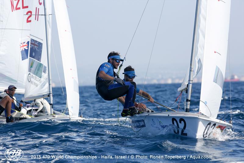 Luke Patience/Elliot Willis (GBR868) on day 4 of the 470 Worlds in Haifa - photo © Aquazoom / Ronan Topelberg