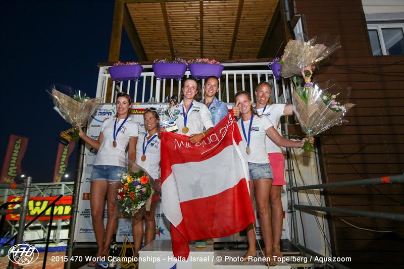 Women's fleet medallists at the 470 Worlds in Haifa photo copyright Aquazoom / Ronan Topelberg taken at Haifa Sailing Center and featuring the 470 class