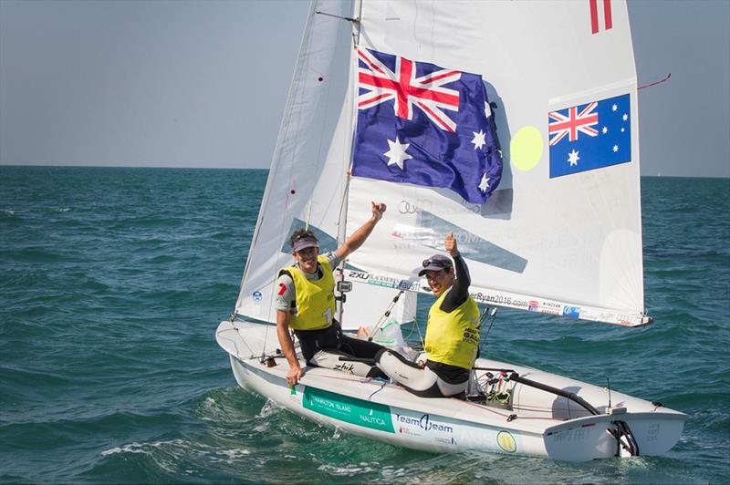 Mat Belcher & Will Ryan win ISAF Sailing World Cup Final, Abu Dhabi  photo copyright Jesus Renedo / Sailing Energy / ISAF taken at Abu Dhabi Sailing & Yacht Club and featuring the 470 class